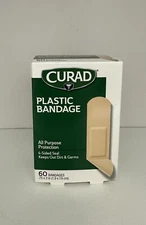 Curad Plastic Bandages .75 X 3 Inches 60 Bandages  All Purpose Protection
