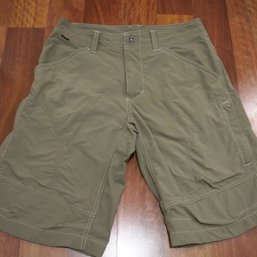 Kuhl Shorts Mens Size 30 Cargo Olive Green Lightweight Outdoor Nylon Spandex