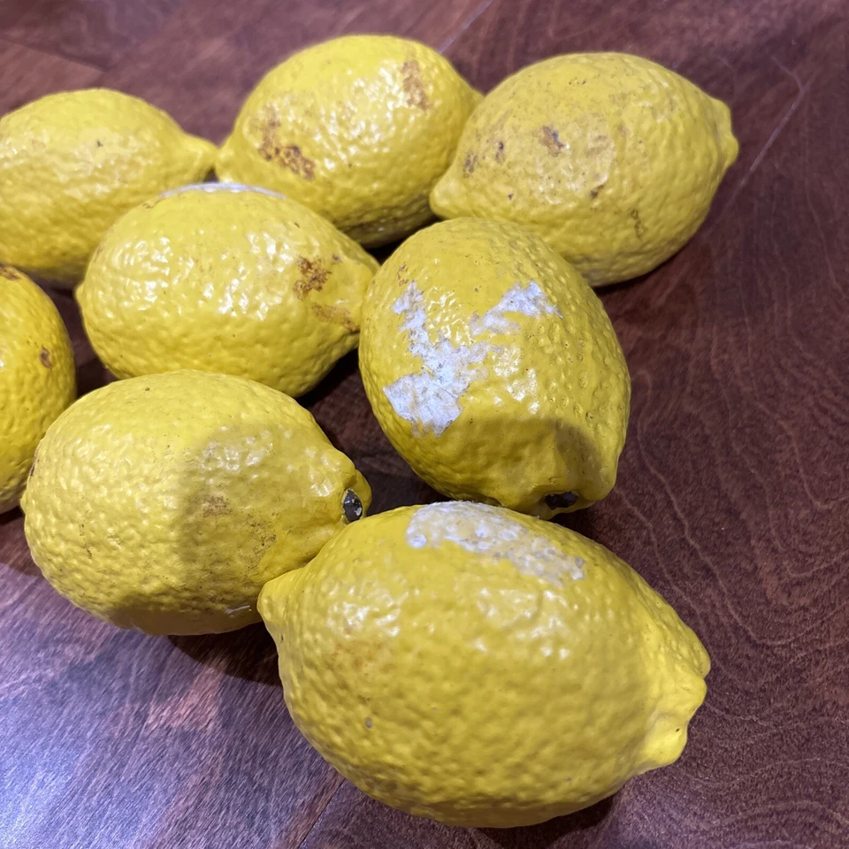 DE COLECCIÓN 8 Aspecto Realista Amarillo Imitación Cítricos Pesado Sólido Resignación **LEER Foto 3 de 4