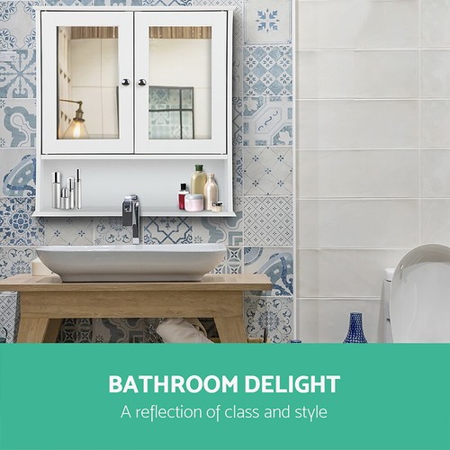 Artiss Bathroom Mirror Cabinet Storage Toilet Cupboard Wall Mounted Shelf - Picture 3 of 8