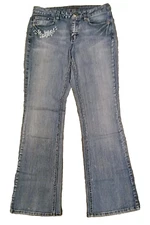 Vintage Gitano Stretch Fit Boot Cut Embroidered Denim Blue Jeans  30 x 30   A248