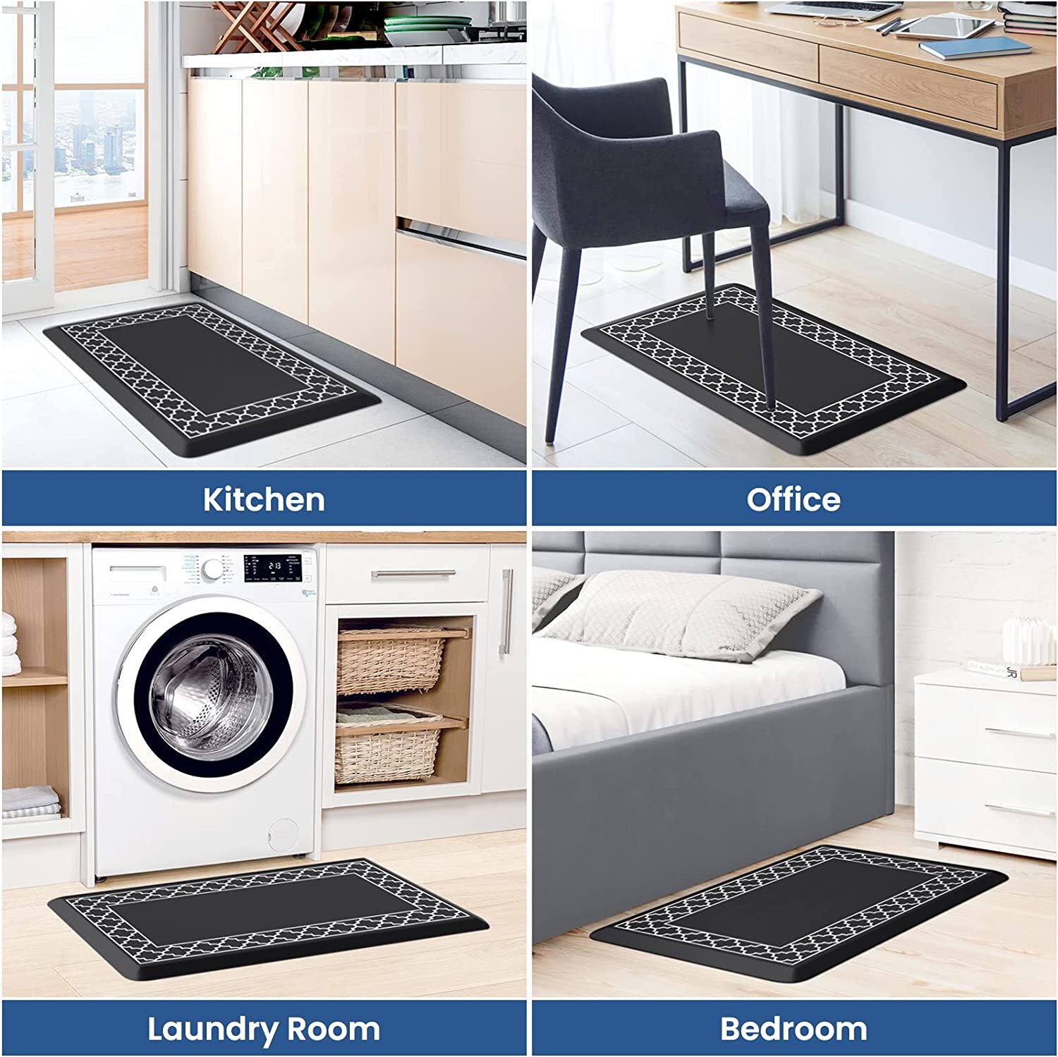 NonSlip Home Kitchen Door Mat Machine Washable Home Floor Rug Carpet