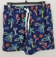 Chubbies Swim Trunks Mens Medium Blue Beach Cocktail Lined Beach Drawstring