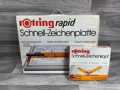 VINTAGE ROTRING RAPID DRAWING BOARD WITH ANGLE ATTACHMENT - STOP & GO MECHANISM