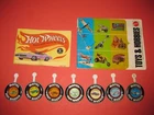 VINTAGE HOT WHEELS REDLINES 1967 & 1972 CATALOGS WITH BUTTONS