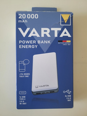 Power bank 20000mAh Varta Batterie Ladegerät Tragbar USB 2.4 / USB Type C / 3.0A