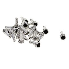 20 Pieces  Silver Cone Shape Tassel Cord End Cap Beads Cap Jewelry Making Charms