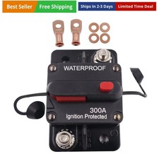 300 Amp Waterproof Circuit Breaker,with Manual Reset,12V-48V DC, for Car Mari...