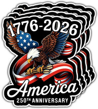 4 Pcs 1776-2026 America 250Th Anniversary Eagle Ribbon Stickers, US History Gift