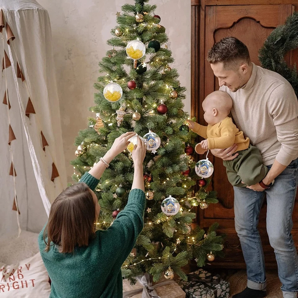 20/40x Weihnachtskugeln Kunststoffkugel Transparent Christbaumkugel Acrylkugeln - Bild 4 von 4