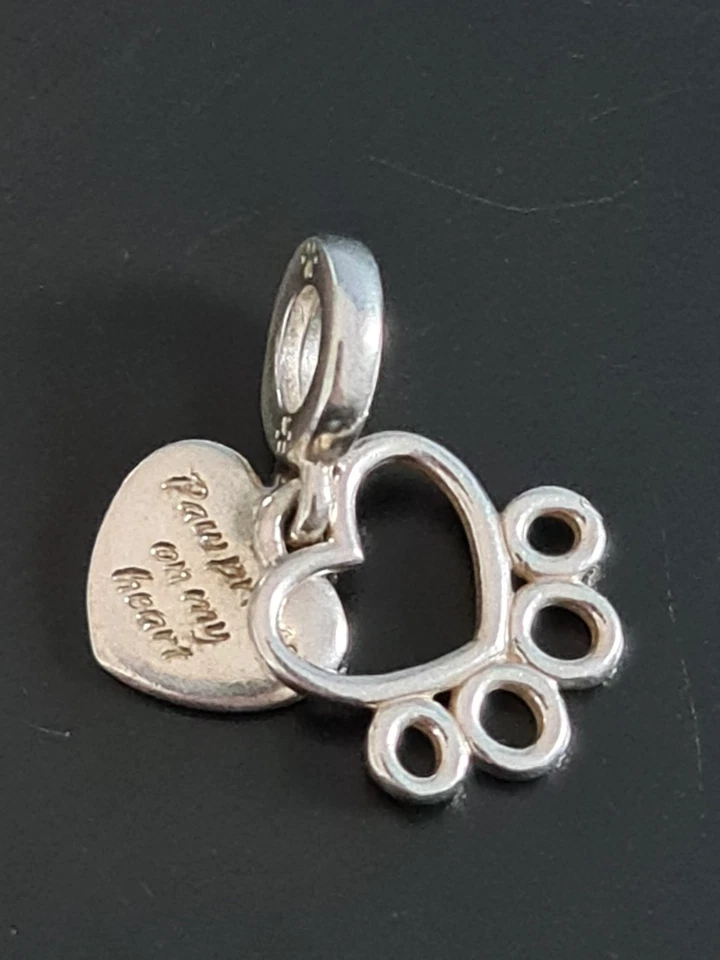 Original Pandora Herzen & Pfotenabdruck Charm-Anhänger