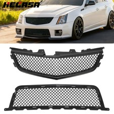 For Cadillac Cts-v 2008-2014 Front Upper Lower Grille Combo Black Grill 23345018