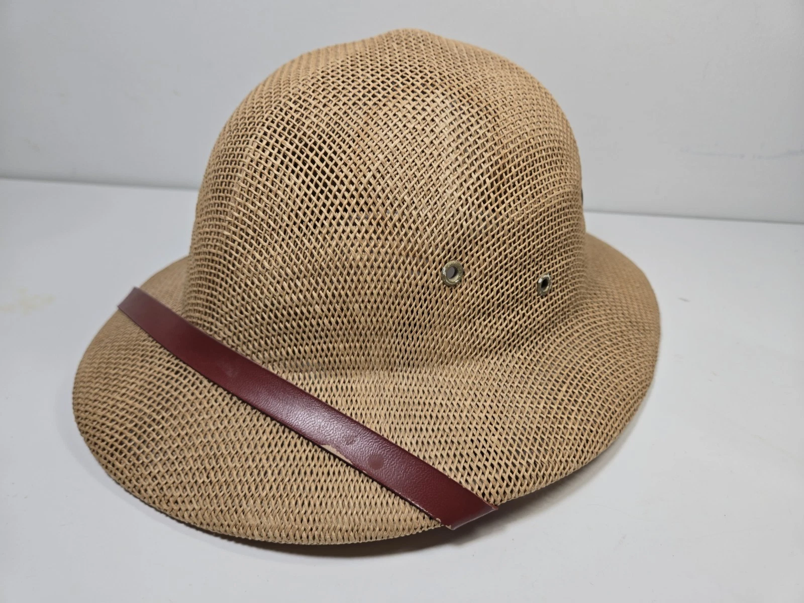 Vintage Sun-Fari Wesco Safari Hat Adult Adjustable Headband Natural Straw Color