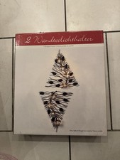 🕯️ 2x Wand-Teelichthalter aus Metall – Schwarz mit Blätterdesign 🌿✨ Neu