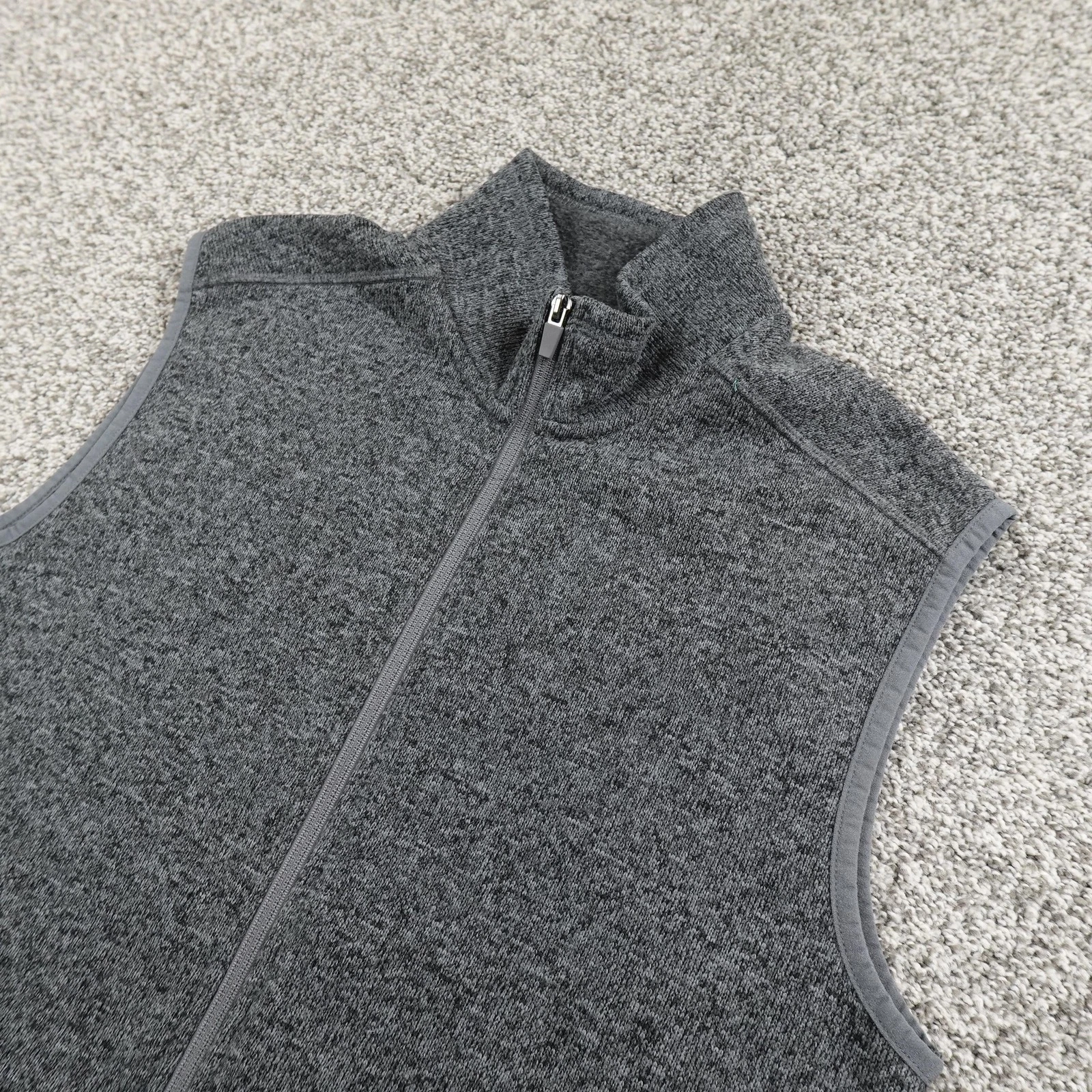 Eddie Bauer Vest Mens L Gray Fleece Full Zip Outdoor Hiking Casual Warm Trail
