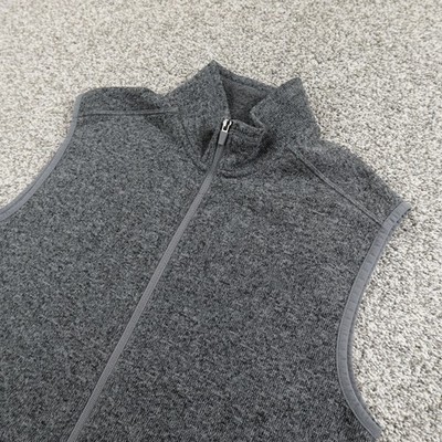 Eddie Bauer Vest Mens L Gray Fleece Full Zip Outdoor Hiking Casual Warm Trail
