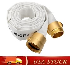 Fire Hose, 2-1/2" ID X 25 FT, Single Jacket TPU, NST/NH Brass Couplings 450 PSI