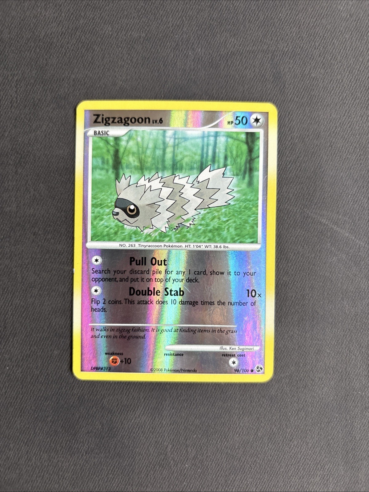 Pokemon TCG Zigzagoon 96/106 Diamond Pearl Great Encounters Reverse Holo - LP