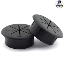 Desk Cable Grommet 2 Pack 2 in Black ABS Rubber Wire Hole Cover 50mm