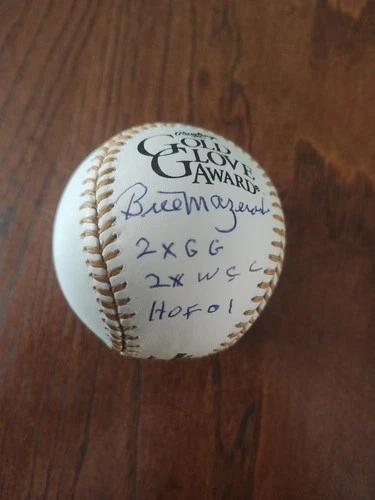 Bill Mazeroski Autographed Gold Glove Baseball W/ 3 inscriptions JSA
