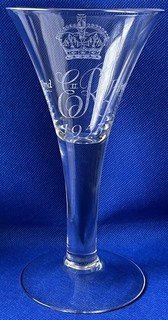 Whitefriars Queen Elizabeth II 1953 Coronation Crystal Goblet.