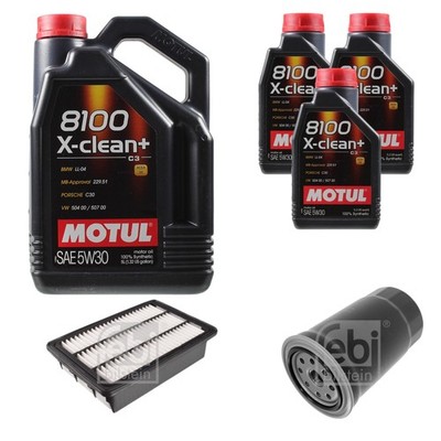 FEBI BILSTEIN Inspektionspaket 8L Motul 8100 X-clean+ 5W30 für Hyundai Santa Fé
