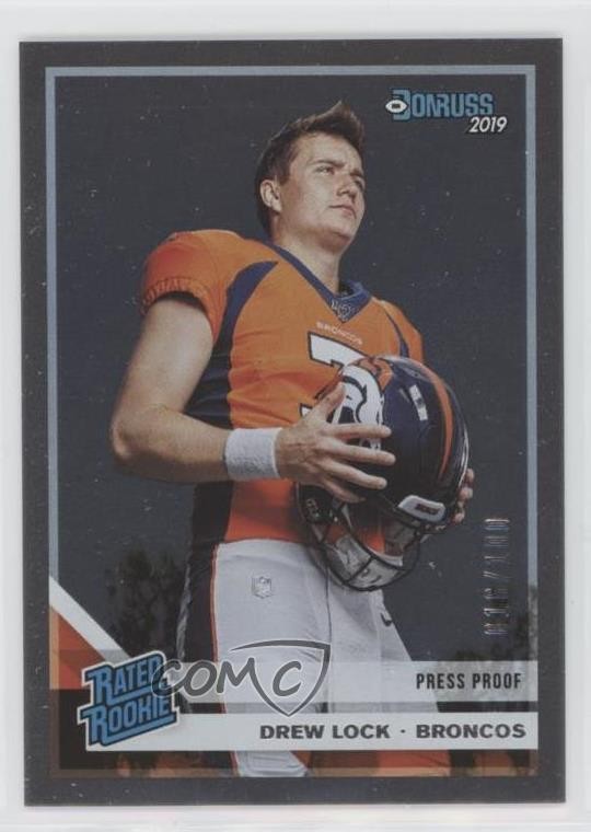 2019 Panini Donruss Rated Press Proof Silver /100 Drew Lock #303 Rookie RC 00jz