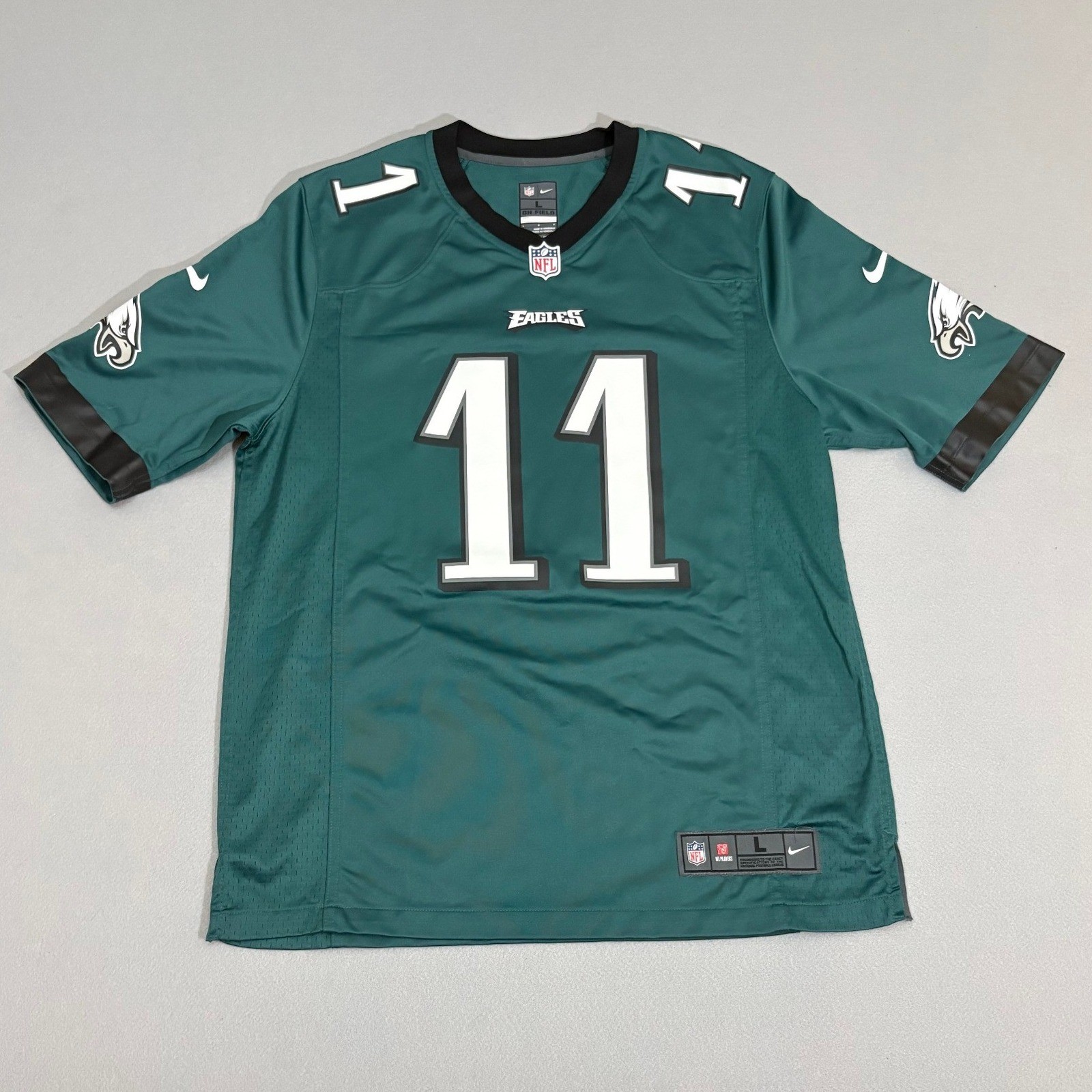 Nike Mens Philadelphia Eagles Carson Wentz Jersey L Green Polyester Gameday