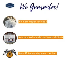 Plastic Ice Bags with Cotton Draw String, 10 Lb., Pack of 100