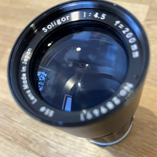 Soligor 200mm lens 1:4.5 - Vintage SLR camera lens Made in Japan + Mount Adapter - Picture 9 of 21