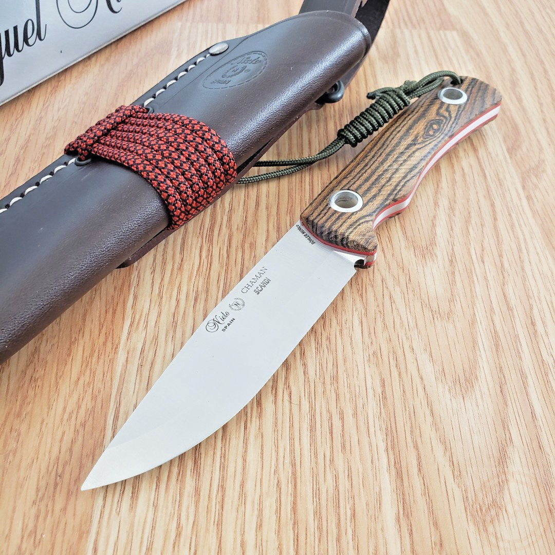 Nieto Chaman Scandi Fixed Knife N690co 4" Bohler N690 Steel Blade Wood Handle