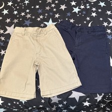 French Toast Youth Boy's Uniform Shorts, Khaki /blue Size 5
