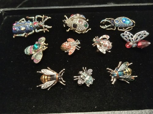 10 Pieces Cute New Bugs Fashion Costume Jewelry Brooches Pin Jewelry Lot