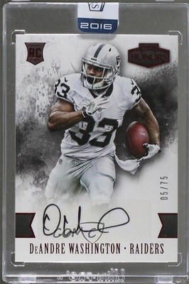 2016 Panini Honors Red 5/75 DeAndre Washington #86 Rookie Auto RC c7e