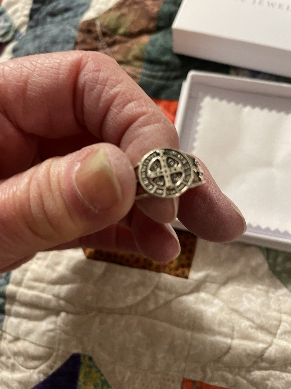 St Benedict Ring Sterling Silver - image 1