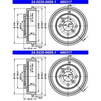 2X ATE 200,0Mm Bremstrommeln Hinten Passend FÜR Ford Fiesta Links+Rechts |