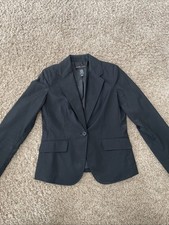 New York  Company Stretch Blazer   Women  s Size 6 Black Single Button