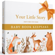Baby Book Keepsake 146 Page Journal for First 5 12x12 inches, Colorful
