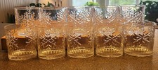 Set of 10 MAKER'S MARK SNOWFLAKE CHRISTMAS GLASSES 10oz w/labels On The Rocks