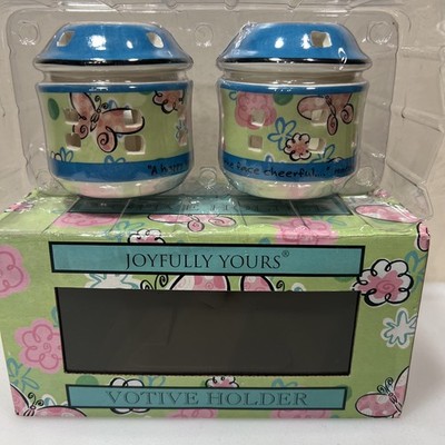 Joyfully Yours Votive Holder Butterfly Design Proverbs 15:13
