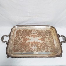 Vassoio in metallo decorato inciso rame argentato primo 900