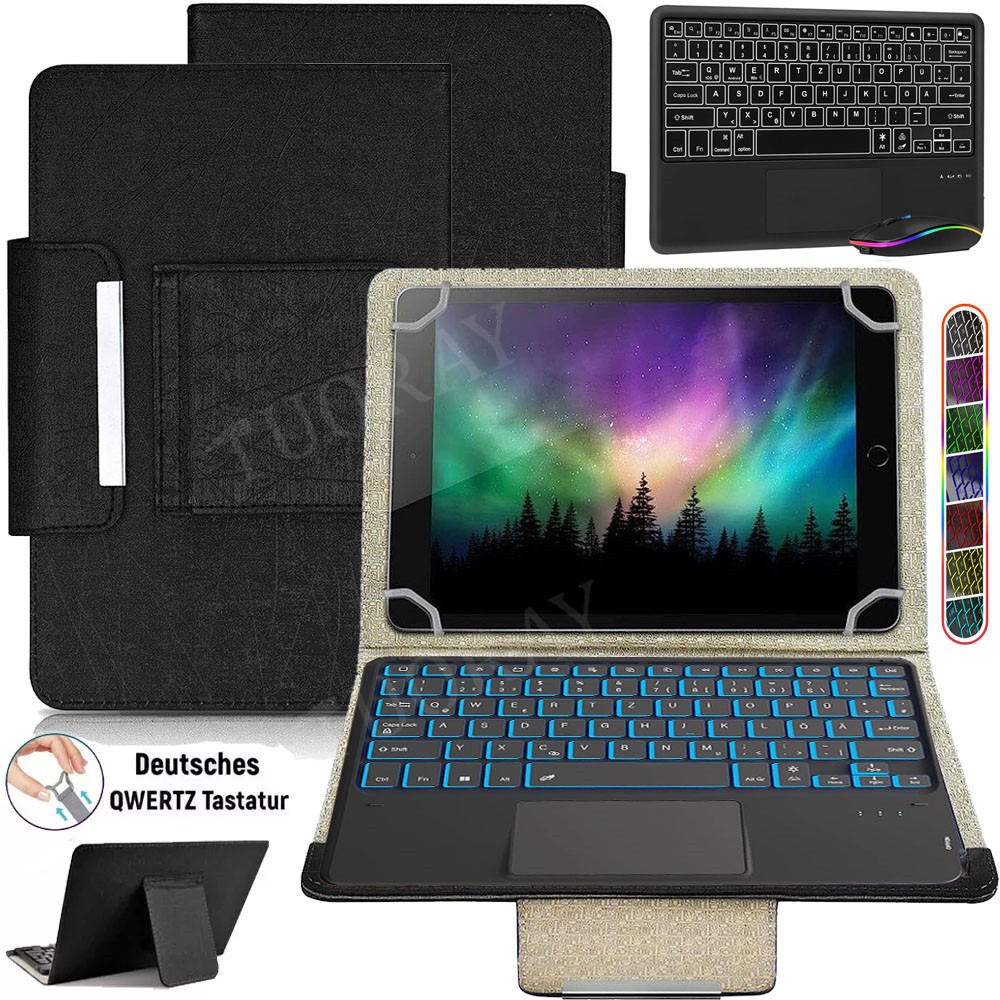 Hülle mit Touchpad Beleuchtet Tastatur Für iPad 5 6 7 8 9 10th Pro 11 Air 6 5 4