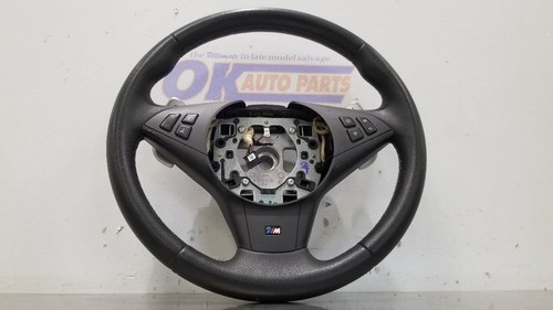 07 BMW M6 E63 STEERING WHEEL WITH CONTROLS AND PADDLE SHIFT BLACK LEATHER - Picture 5 of 12