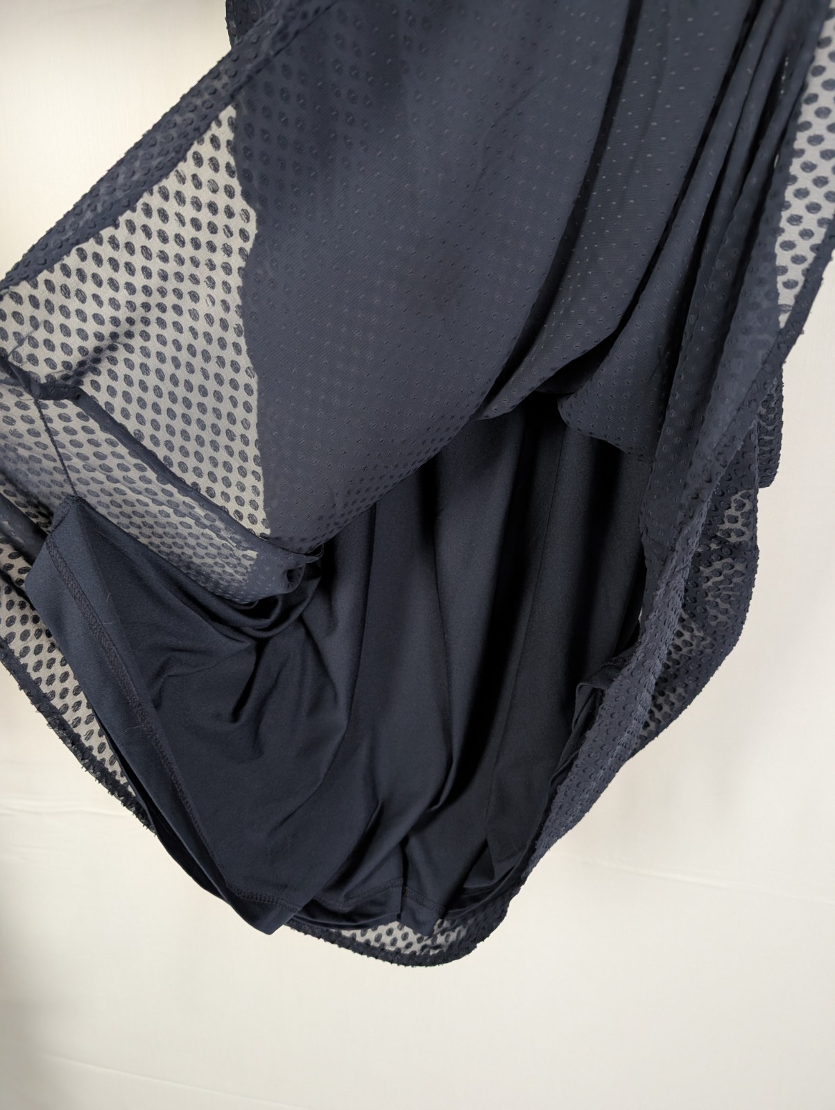 H&M Navy Blue Swiss Dot Flutter Sleeve Tie-Waist Chiffon Dress - Size 4 thumbnail 9