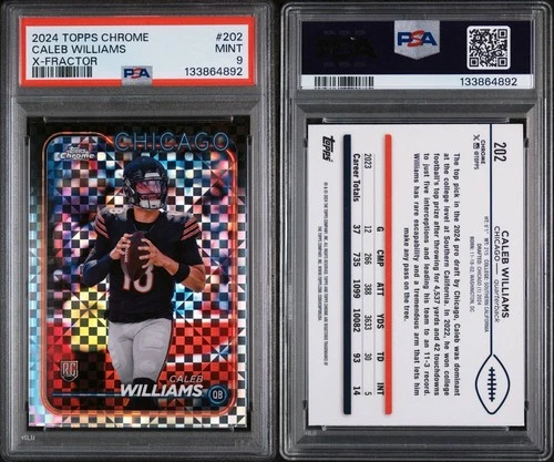PSA 9 2024 Topps Chrome - Rookies Caleb Williams #202 X-Fractor (RC) Bears Mint
