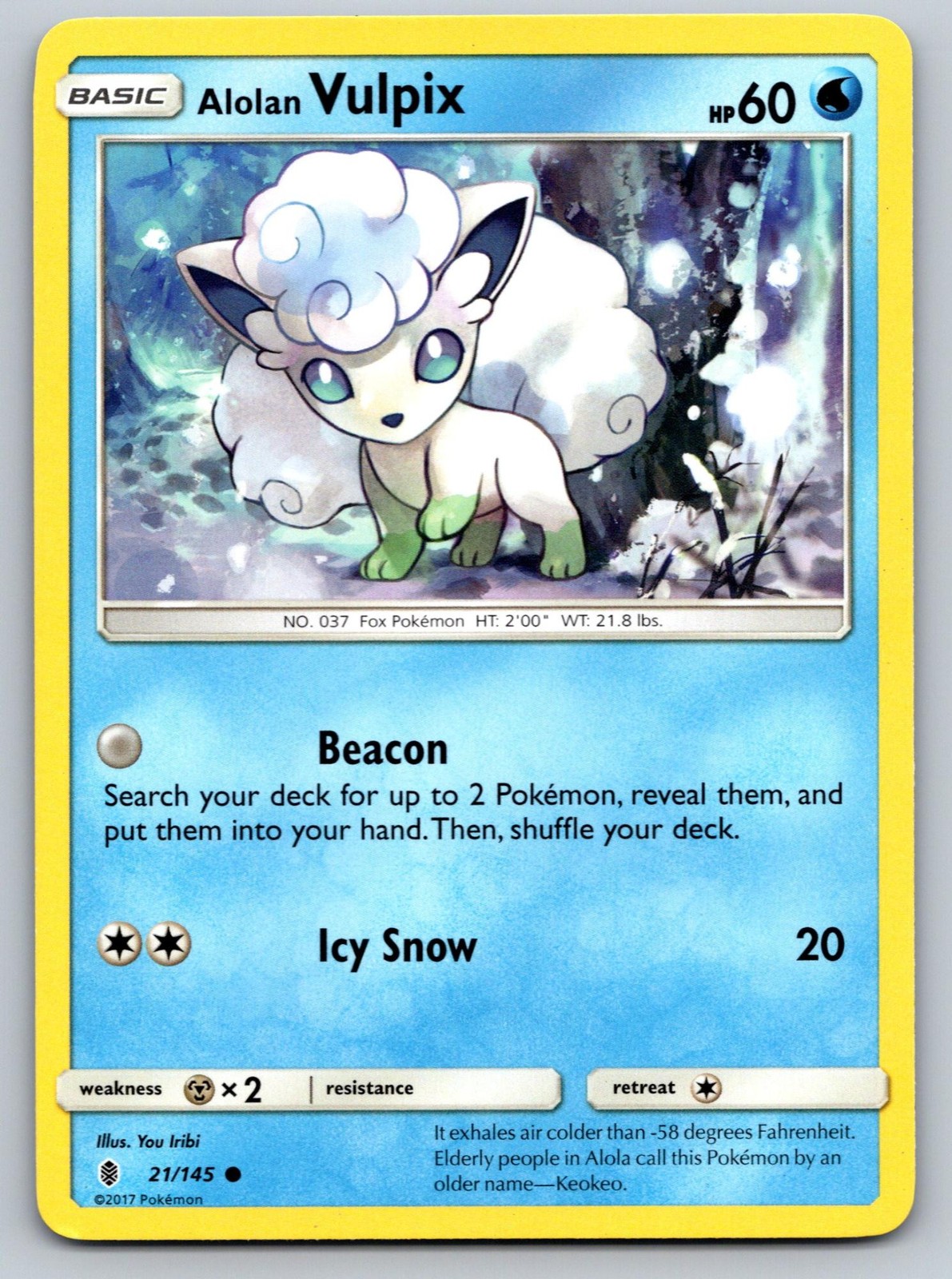 Alolan Vulpix 21/145 Common Guardians Rising Pokemon Near Mint