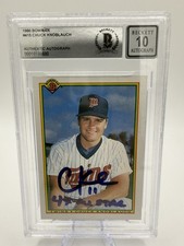1990 Bowman Chuck Knoblauch Rookie Card Autograph Beckett Authentic 10. rookie card picture