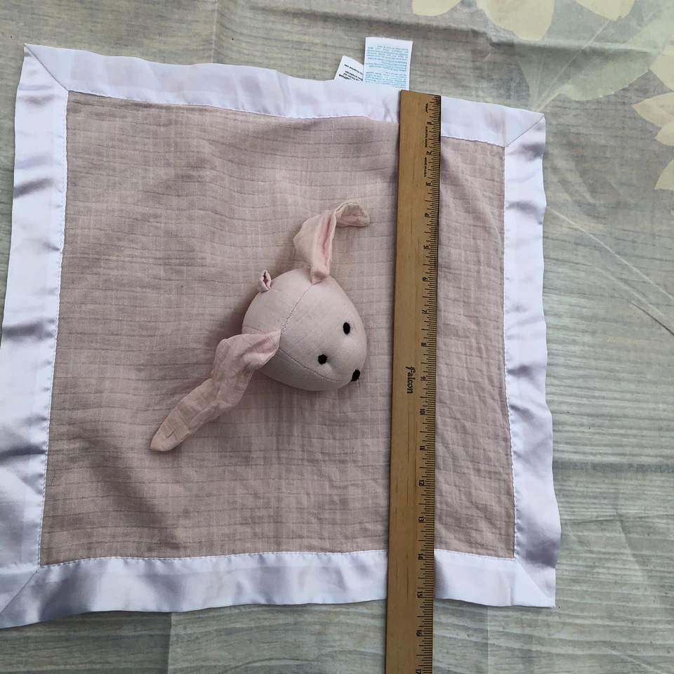 Manta de seguridad Aden + Anais Pink Bunny Baby Lovey Musy Mate muselina satinada Foto 2 de 4