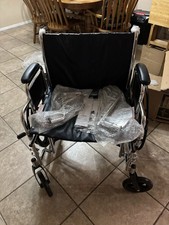 Medline MDS806900 Excel Extra Wide Navy Wheelchair