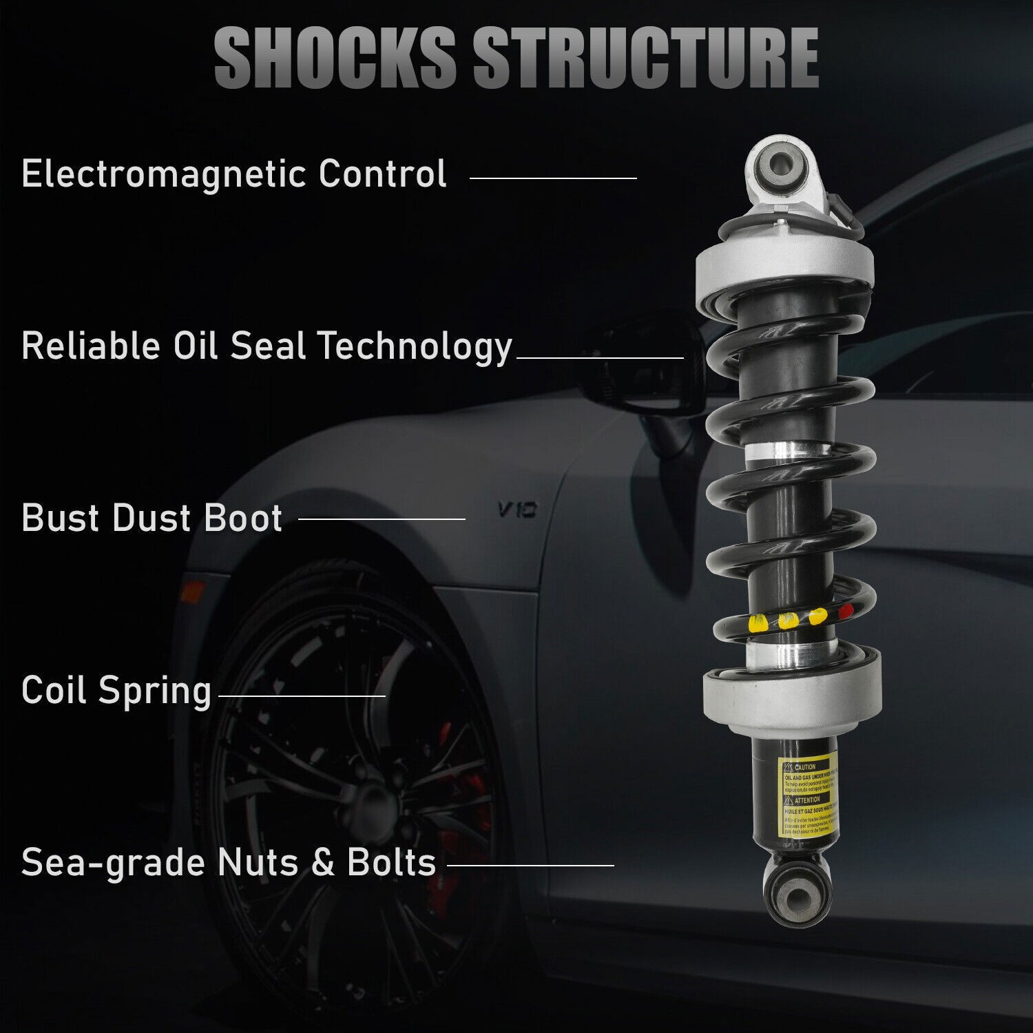 Pair Rear Magnetic Ride Coil Spring Struts Shocks For Audi R8 V8 V10 2007-2015